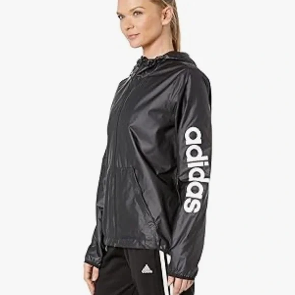 adidas Women's Essentials Linear Windbreaker - Picture 2 of 13